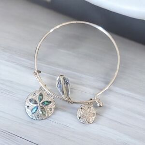 Silver seashell print bracelet